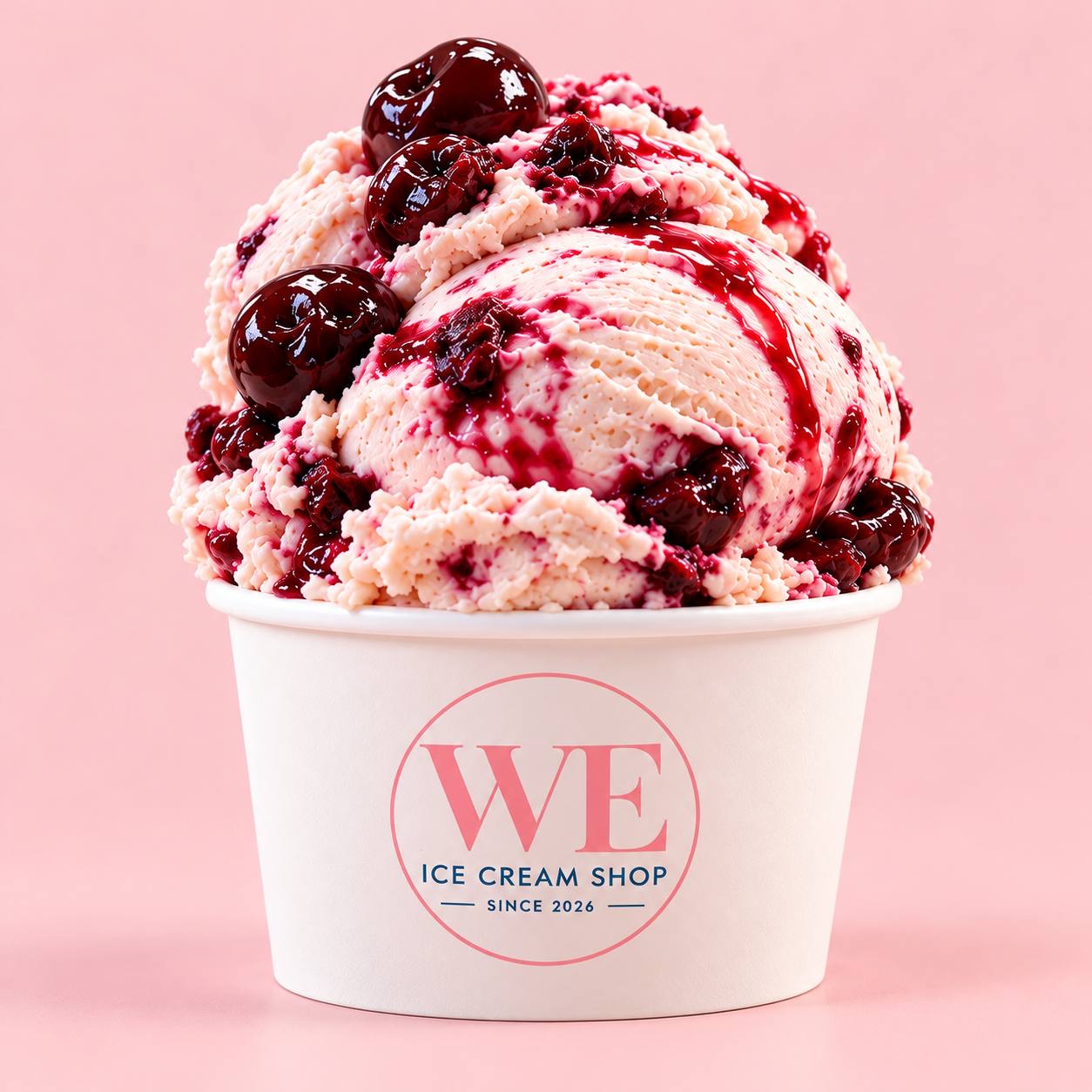 Gelato Cherry Amarena en vasito de WE Ice Cream Shop